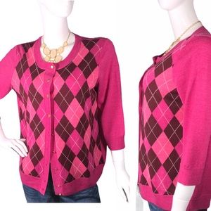 Talbot’s 1X Merino Wool Rich Berry Sweater Cardi